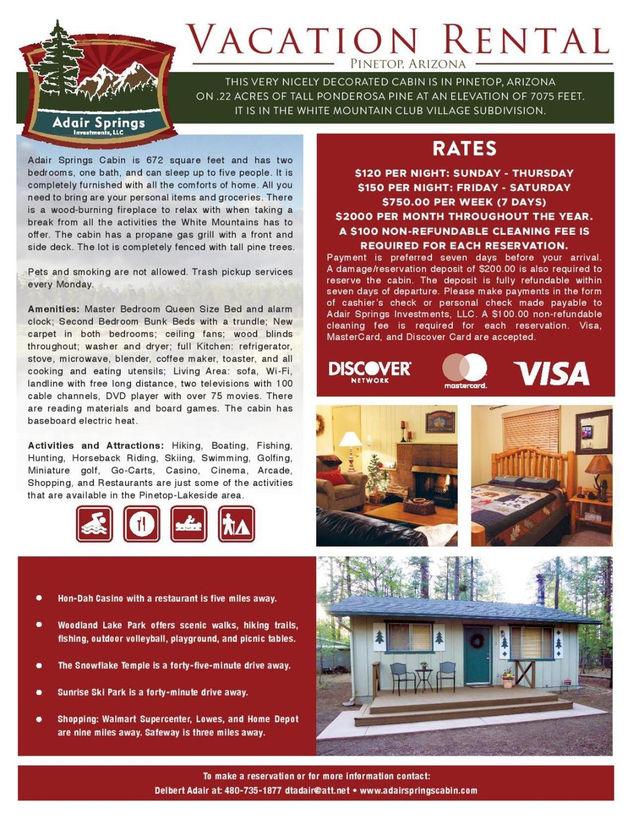 Adair Springs Cabin Пайнтоп-Лейксайд Экстерьер фото